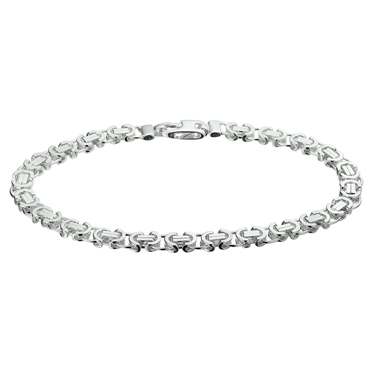 Armband konings plat 5,5 mm 20 cm zilver gerhodineerd