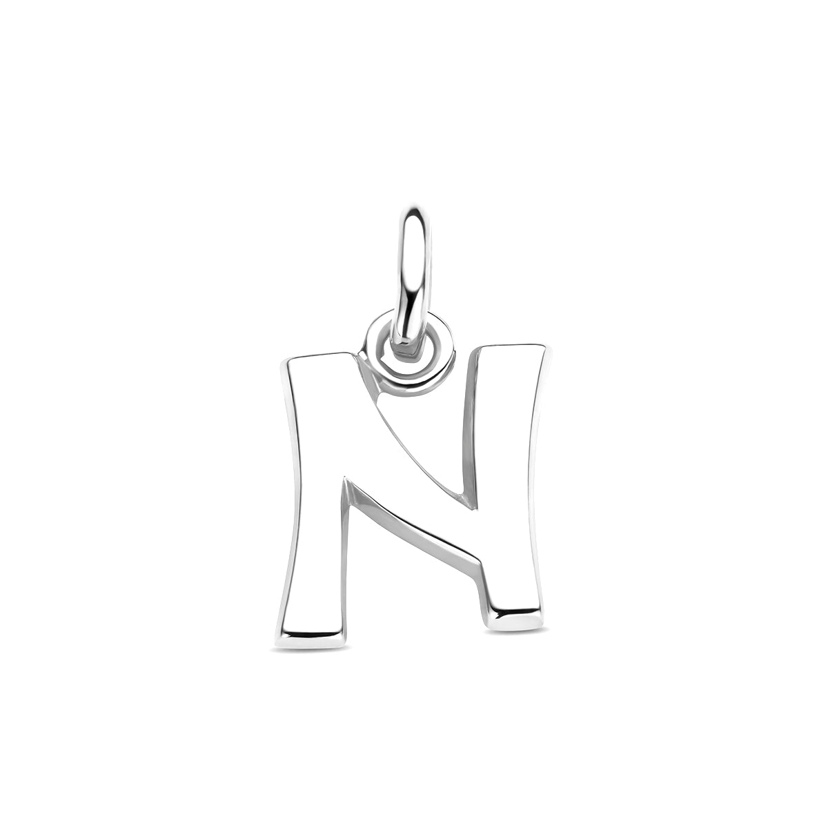 Hanger letter N 10 mm zilver gerhodineerd #Letter_N