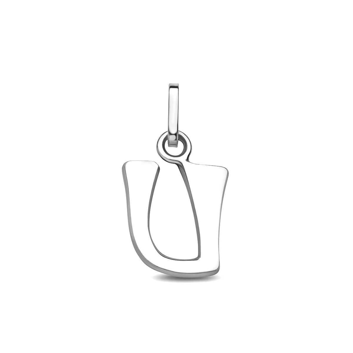 Hanger letter U 12,5 mm zilver gerhodineerd #Letter_U