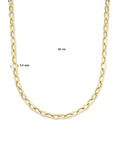 14K geelgoud collier paperclip vierkante buis 5,5 mm 45 cm 4027296 - PansiteNederland.nl