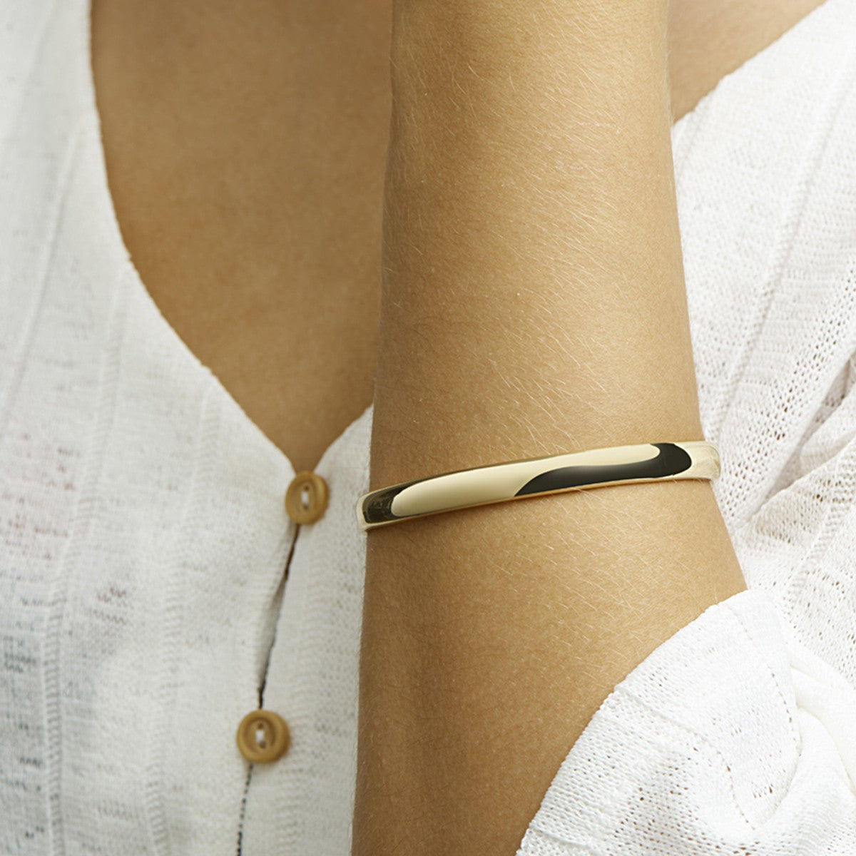bangle scharnier massief ovale buis 7 mm Zilgold (geelgoud met zilverkern) - PansiteNederland.nl