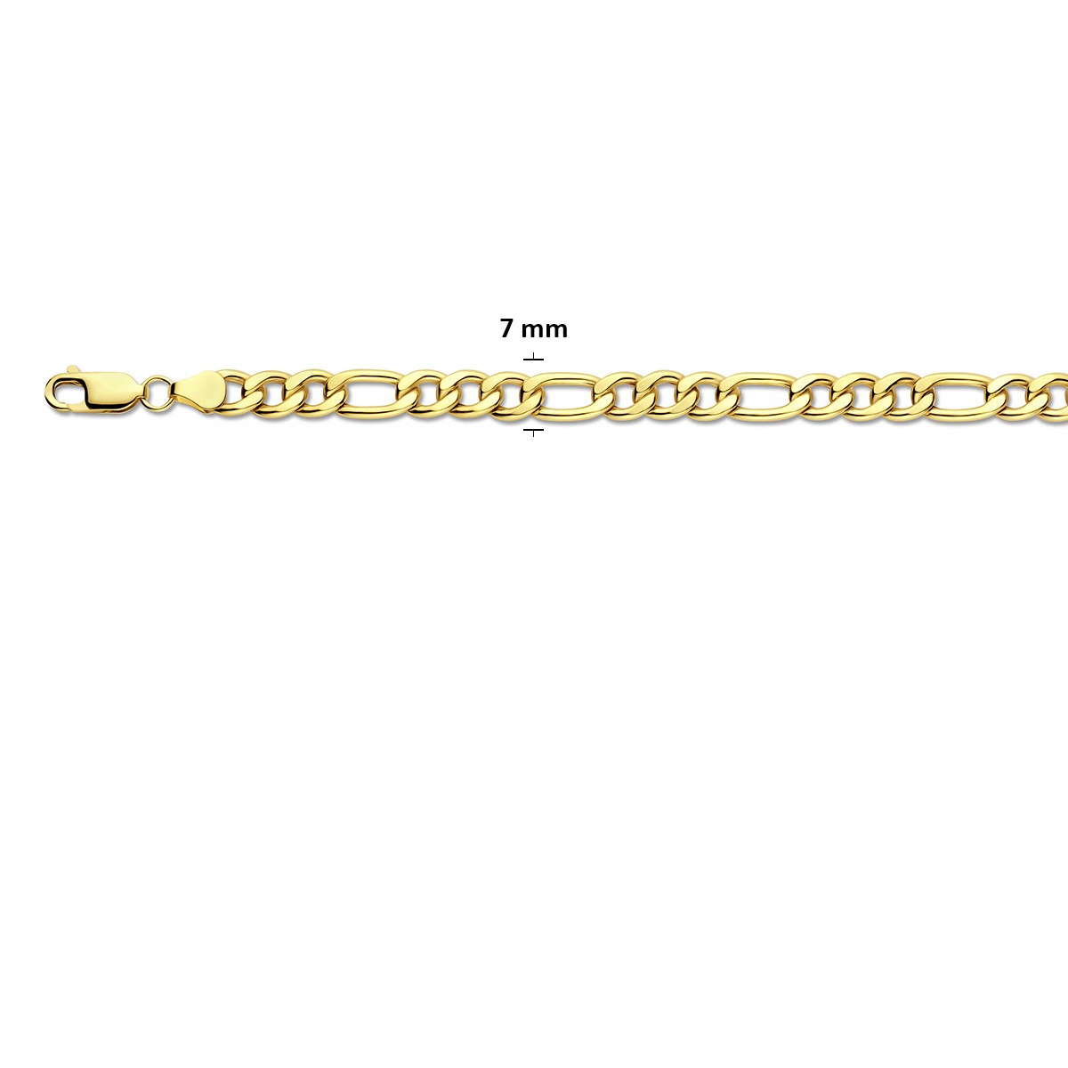 Collier figaro massief 7,0 mm silgold