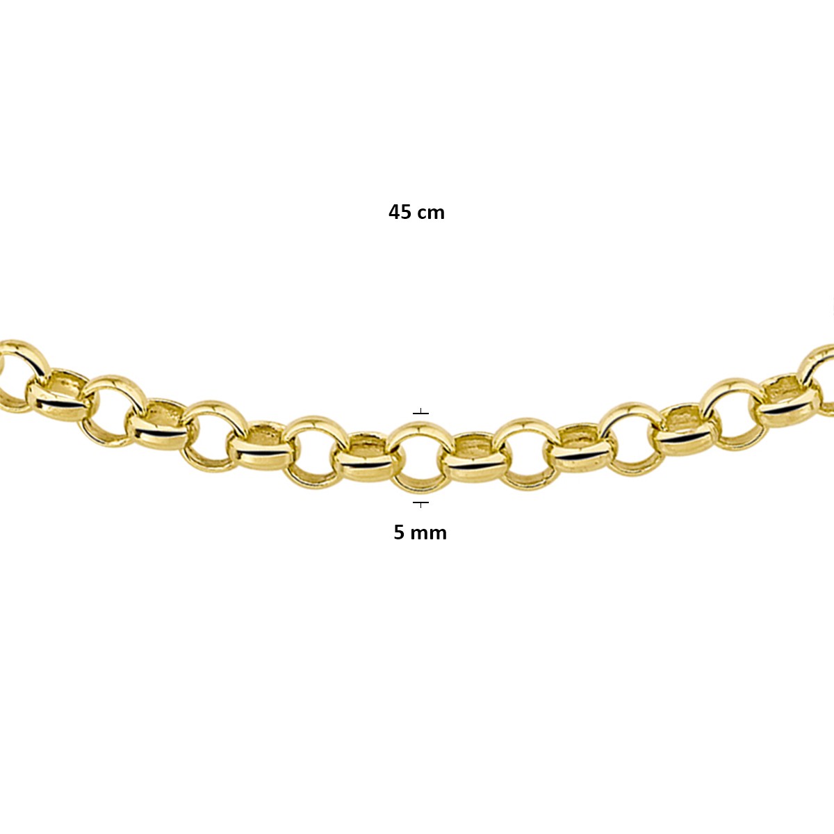 Collier jasseron massief 5,0 mm silgold