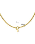 Zilgold (geelgoud met zilverkern) collier gourmette 4,4 mm 45 cm met groot springslot 5000172