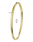 bangle scharnier massief ovale buis 4,0 mm Zilgold (geelgoud met zilverkern)