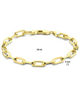 Zilgold (geelgoud met zilverkern) armband paperclip plat massief 5,0 mm 19 cm 5000282