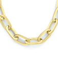 Zilgold (geelgoud met zilverkern) collier paperclip plat massief 5,0 mm 45 cm 5000283