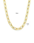 Zilgold (geelgoud met zilverkern) collier paperclip plat massief 5,0 mm 45 cm 5000283