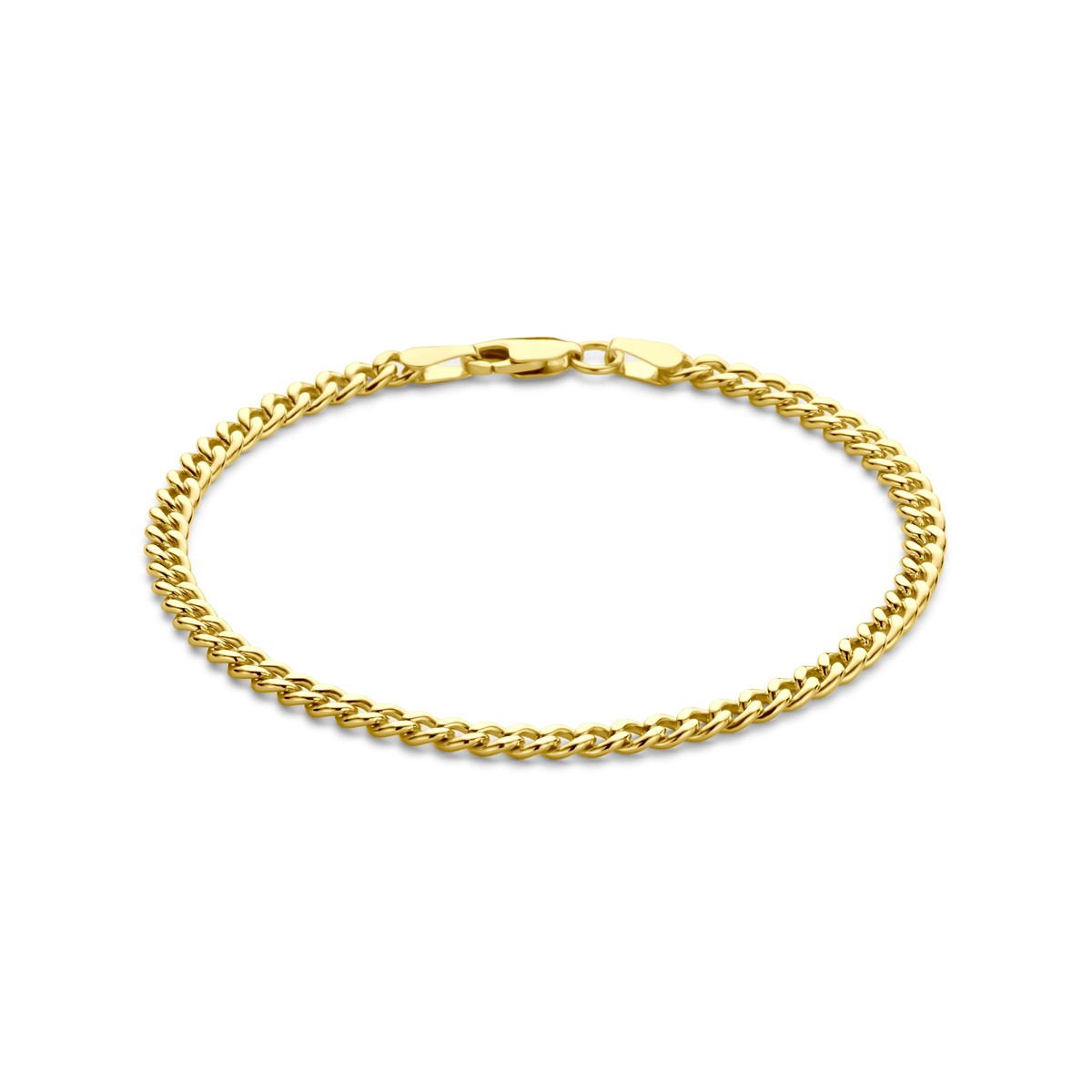 Armband Gourmette massief 3,7 mm Silgold (geel met zilverkern)
