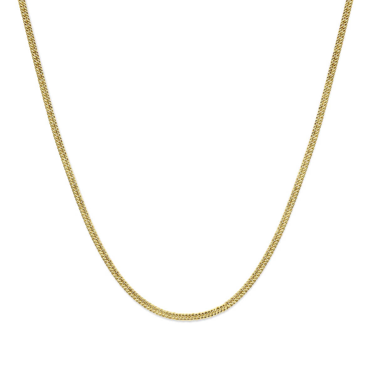 Collier gourmette massief 3,8 mm 45 cm Silgold (geel met zilverkern)