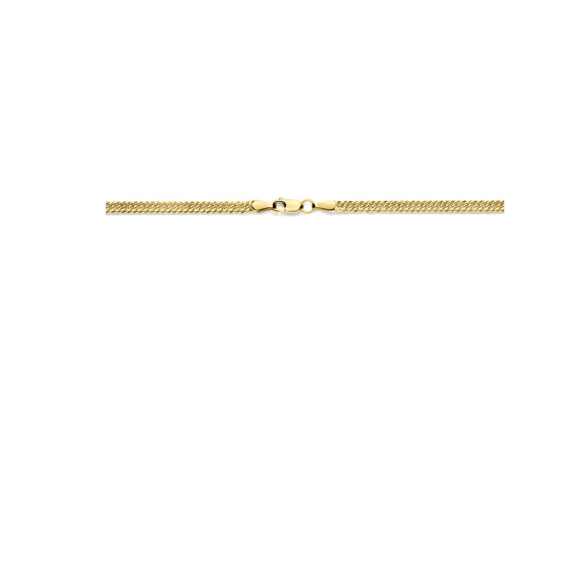 Collier massief 3 mm 45 cm Silgold (geel met zilverkern)