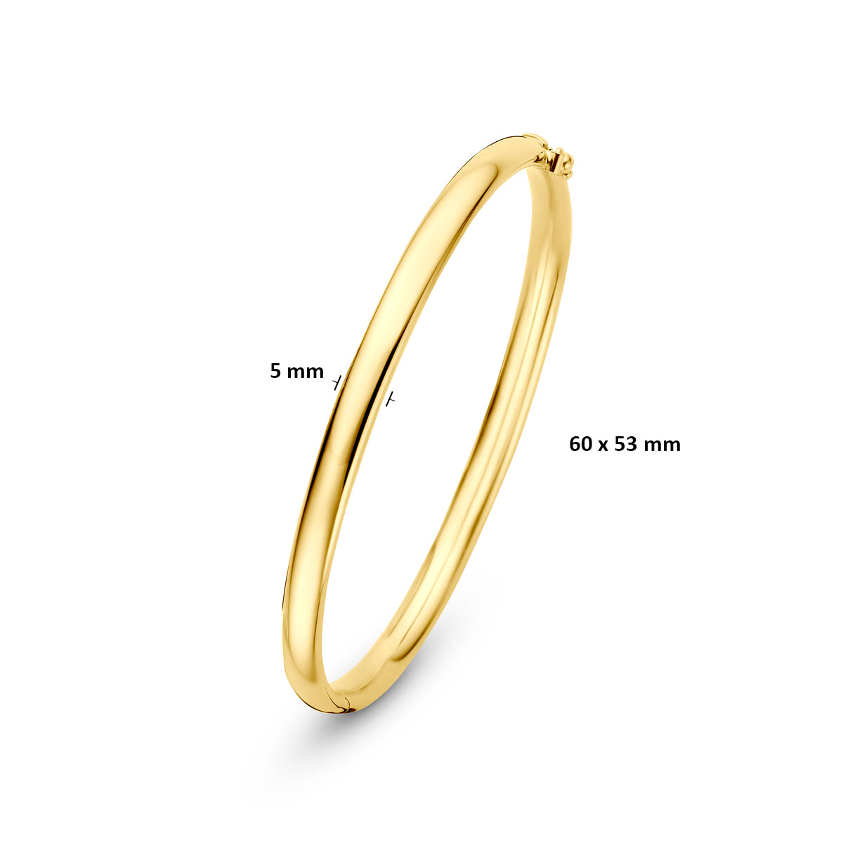 Bangle scharnier ovale buis massief silgold 5 mm