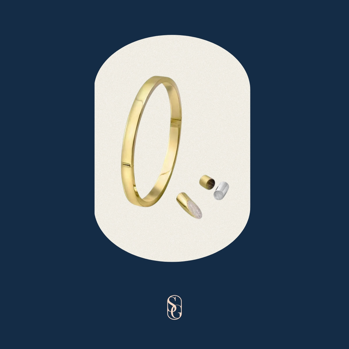 Bangle scharnier ovale buis massief silgold 5 mm