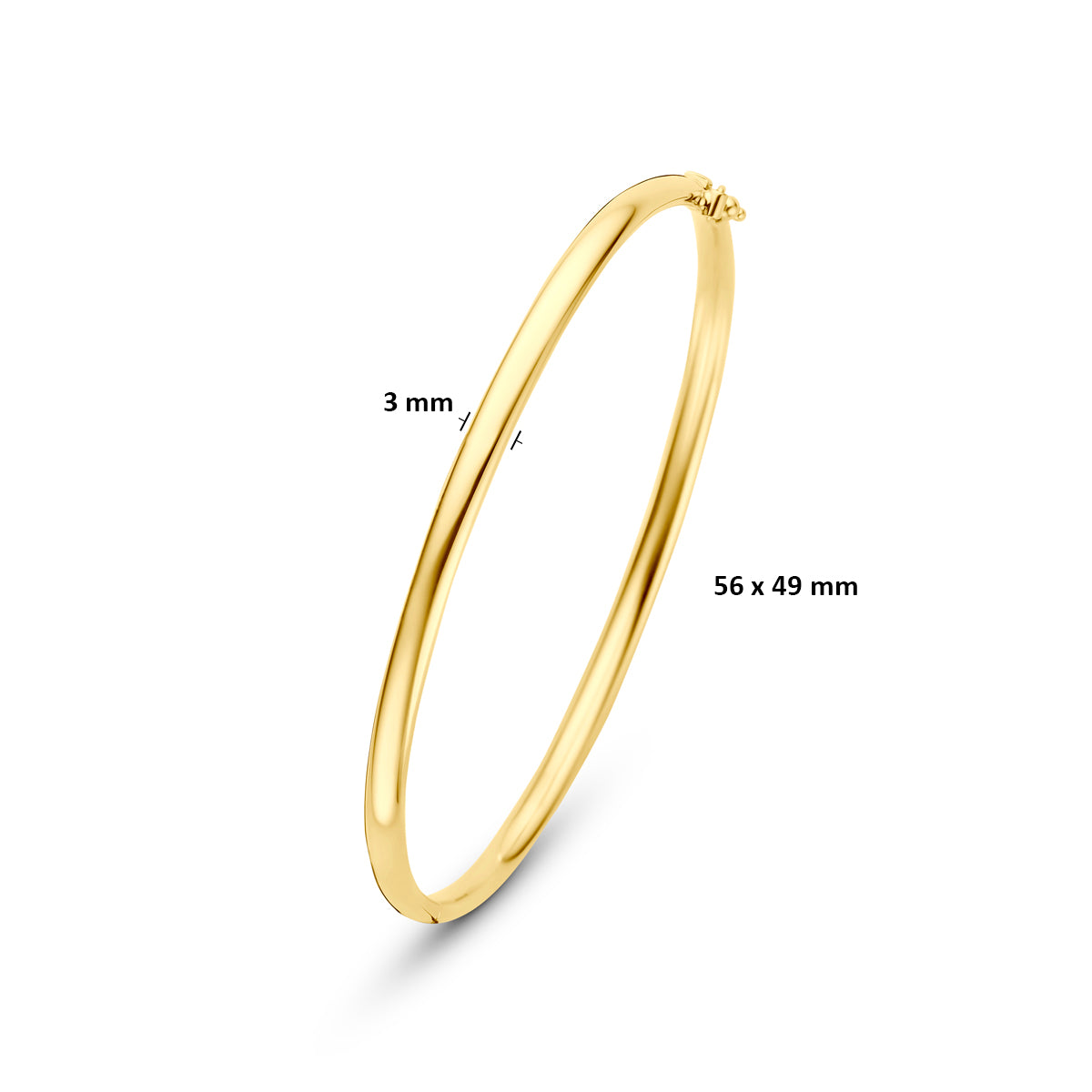 Bangle scharnier ovale buis massief silgold 3 mm