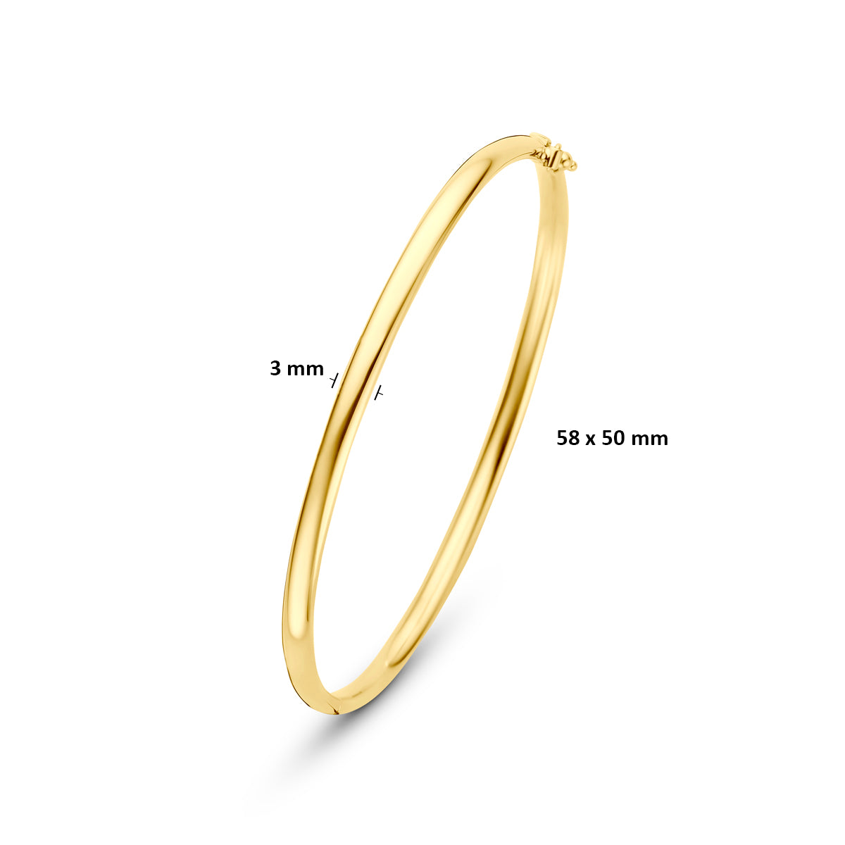 Bangle scharnier ovale buis massief silgold 3 mm 3 mm