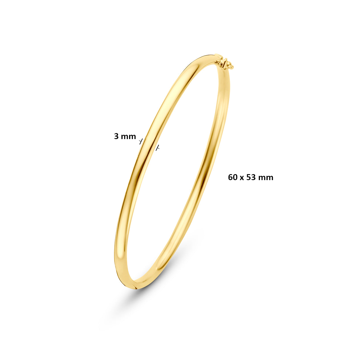Bangle scharnier ovale buis massief silgold 3 mm 5000379