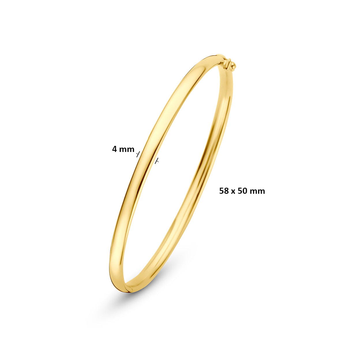 Bangle scharnier ovale buis massief silgold 4 mm 4 mm