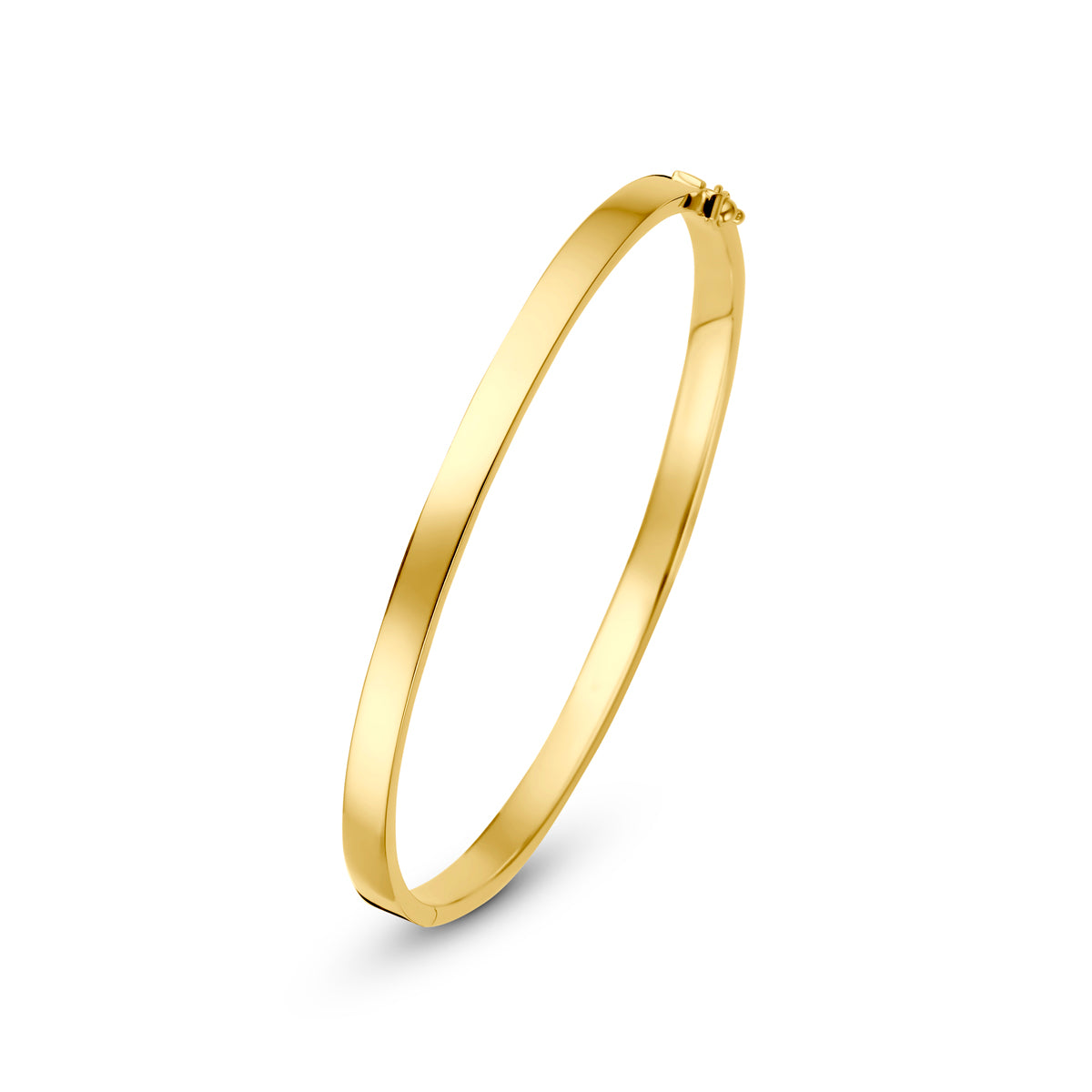 Bangle scharnier vlakke buis massief silgold 4 mm 5000392