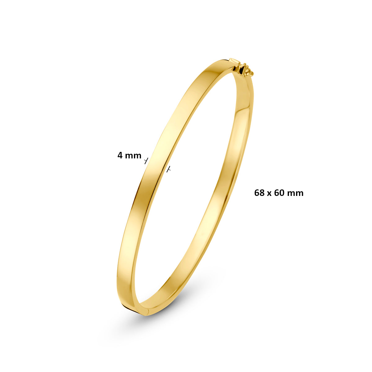 Bangle scharnier vlakke buis massief silgold 4 mm 5000392