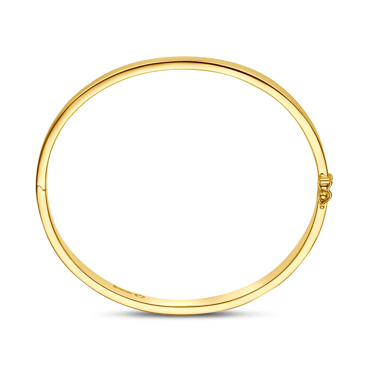 Bangle scharnier vlakke buis massief silgold 6 mm