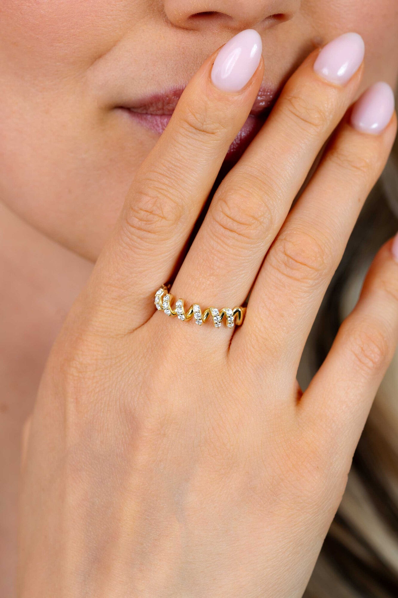 ZINZI Verguld Zilveren Ring met Witte Zirkonia ZIR2877Y