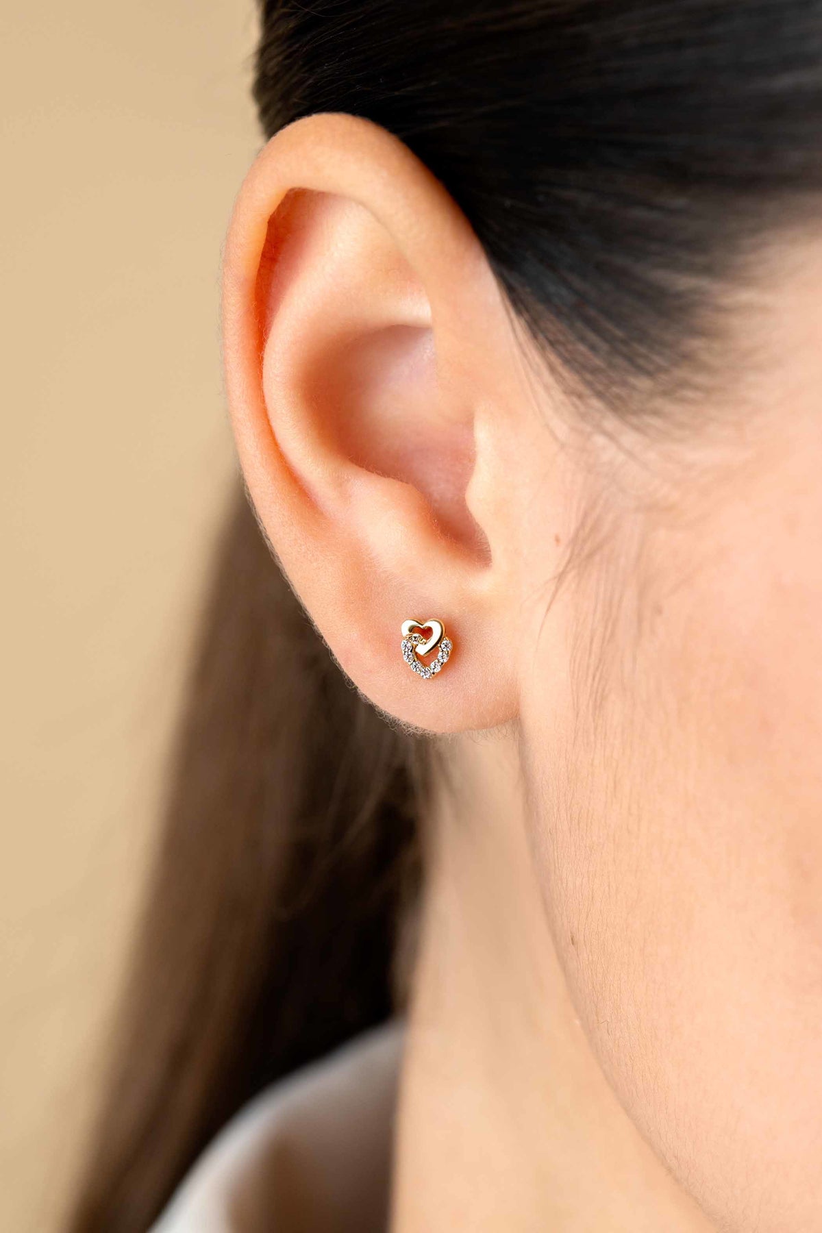ZINZI 14K Gouden Oorknoppen met Witte Zirkonia ZGO472