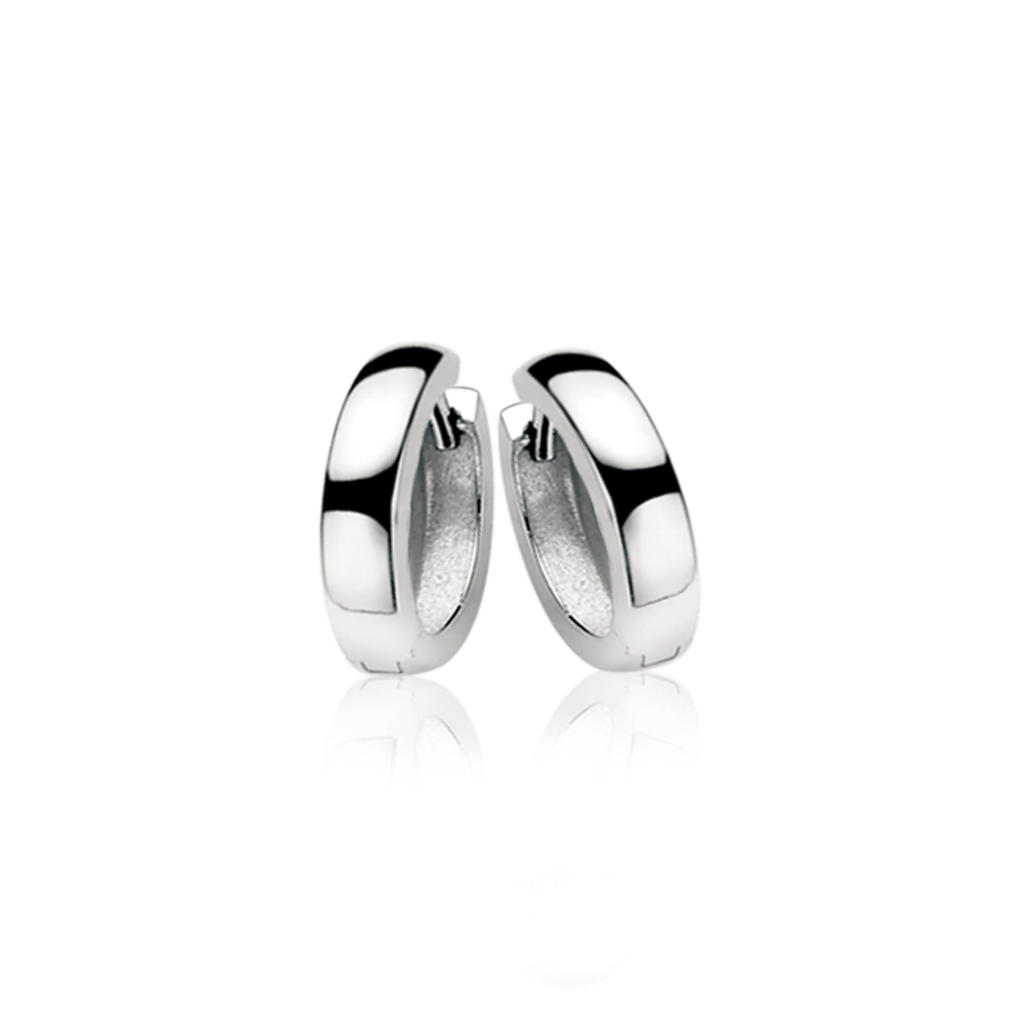 ZINZI zilveren oorbellen 12 x 3mm glad met luxe klapsluiting - ZIO187