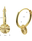 14K Bicolor gouden oorringen rondje gediamanteerd - 4023269