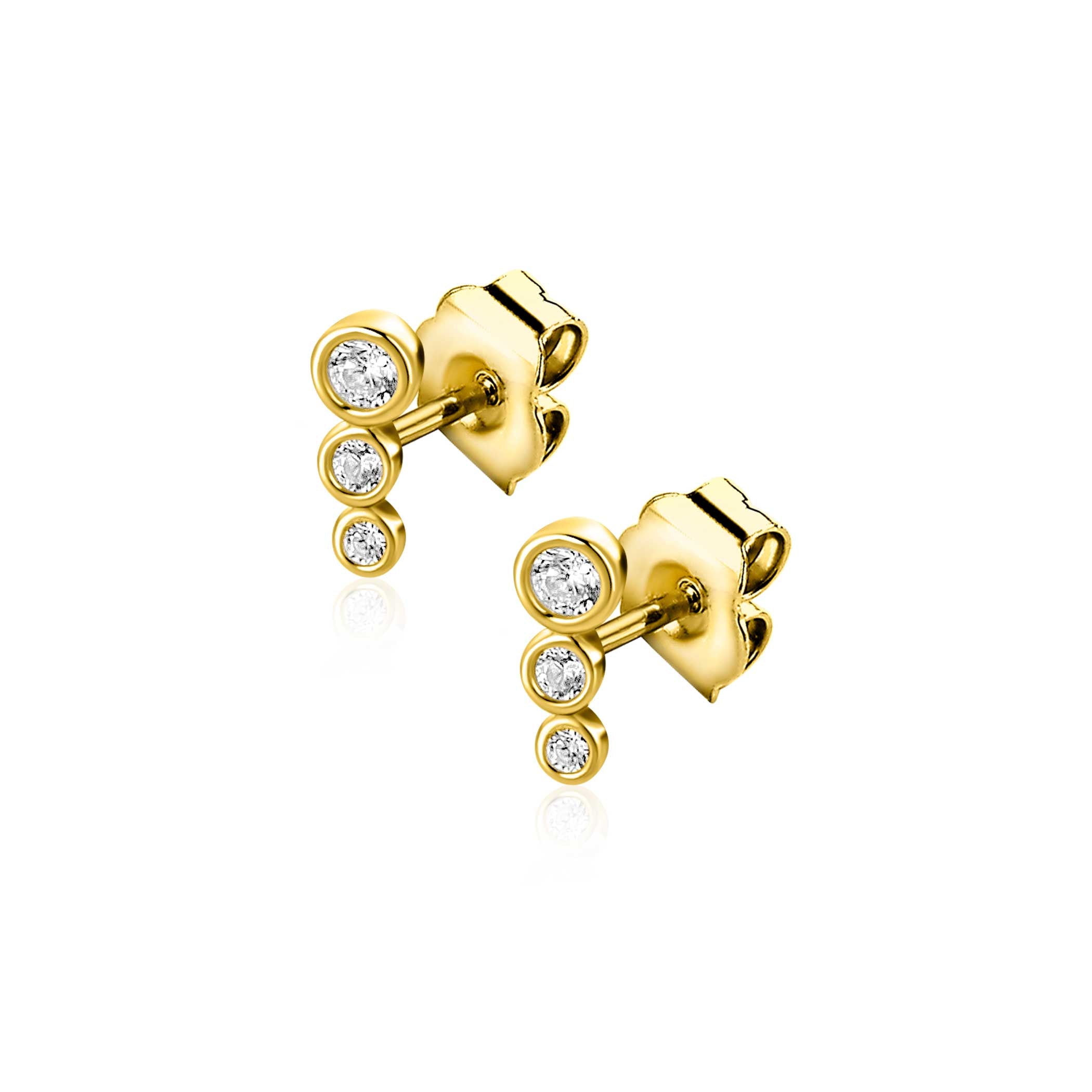 ZINZI 14K Gouden Oorbellen ZGO556 wit