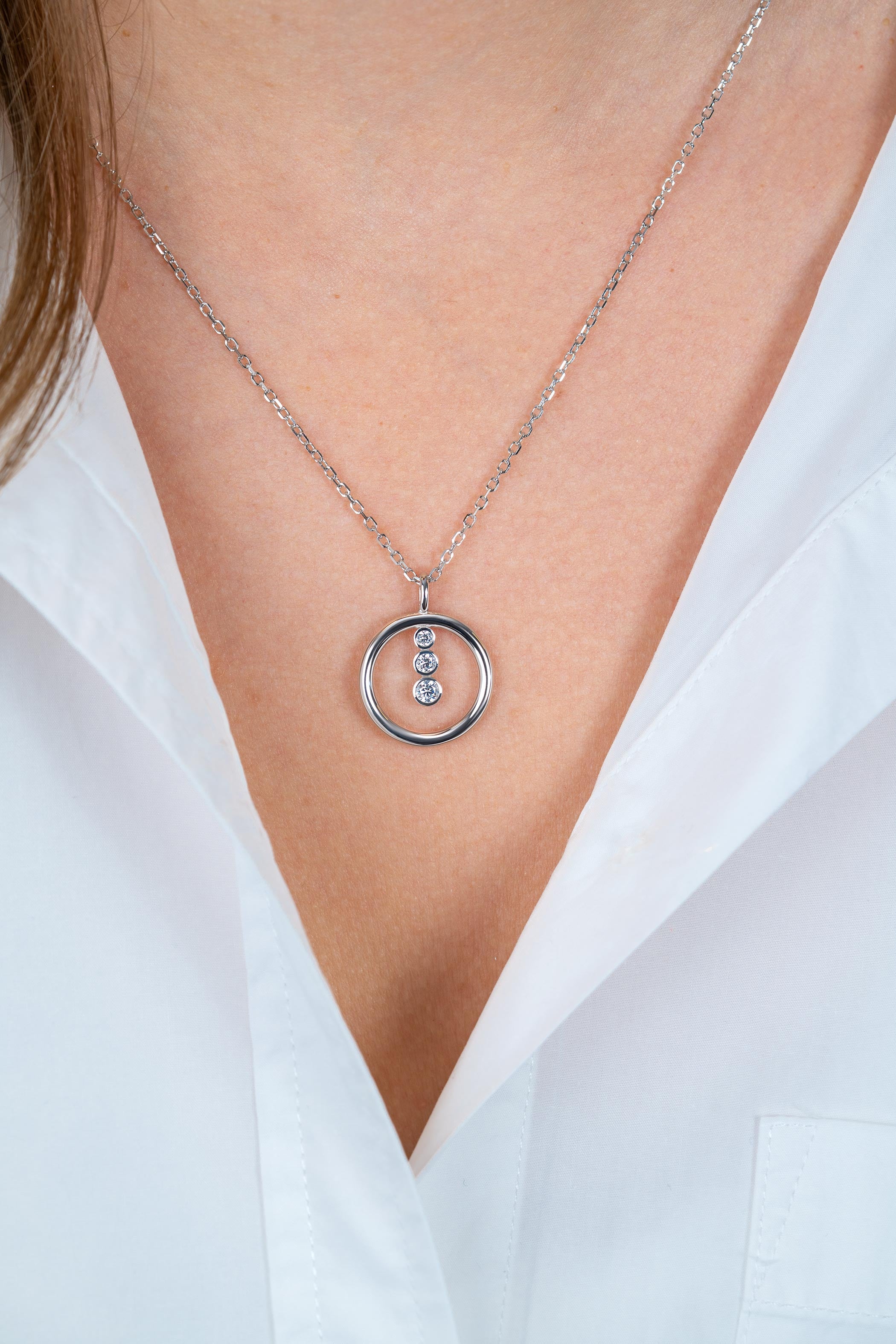 ZINZI Zilveren Ketting met Witte Zirkonia ZIC2820