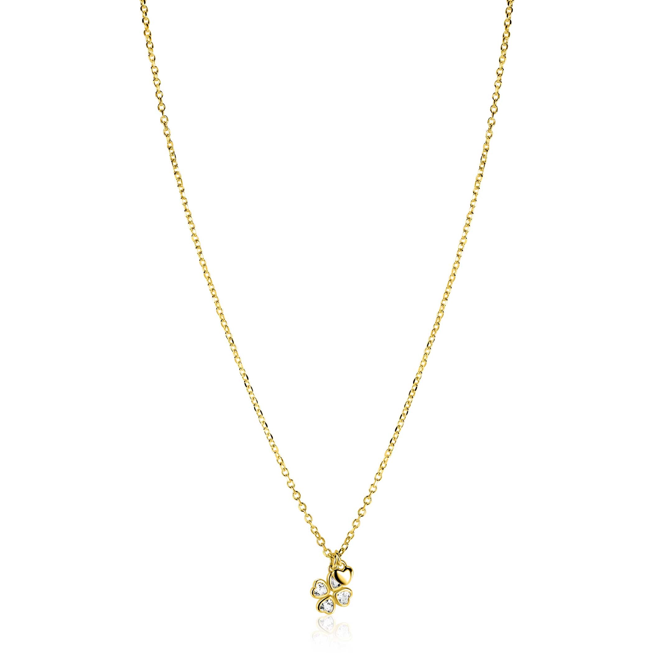 ZINZI Verguld Zilveren Ketting met Hart - ZIC2783Y