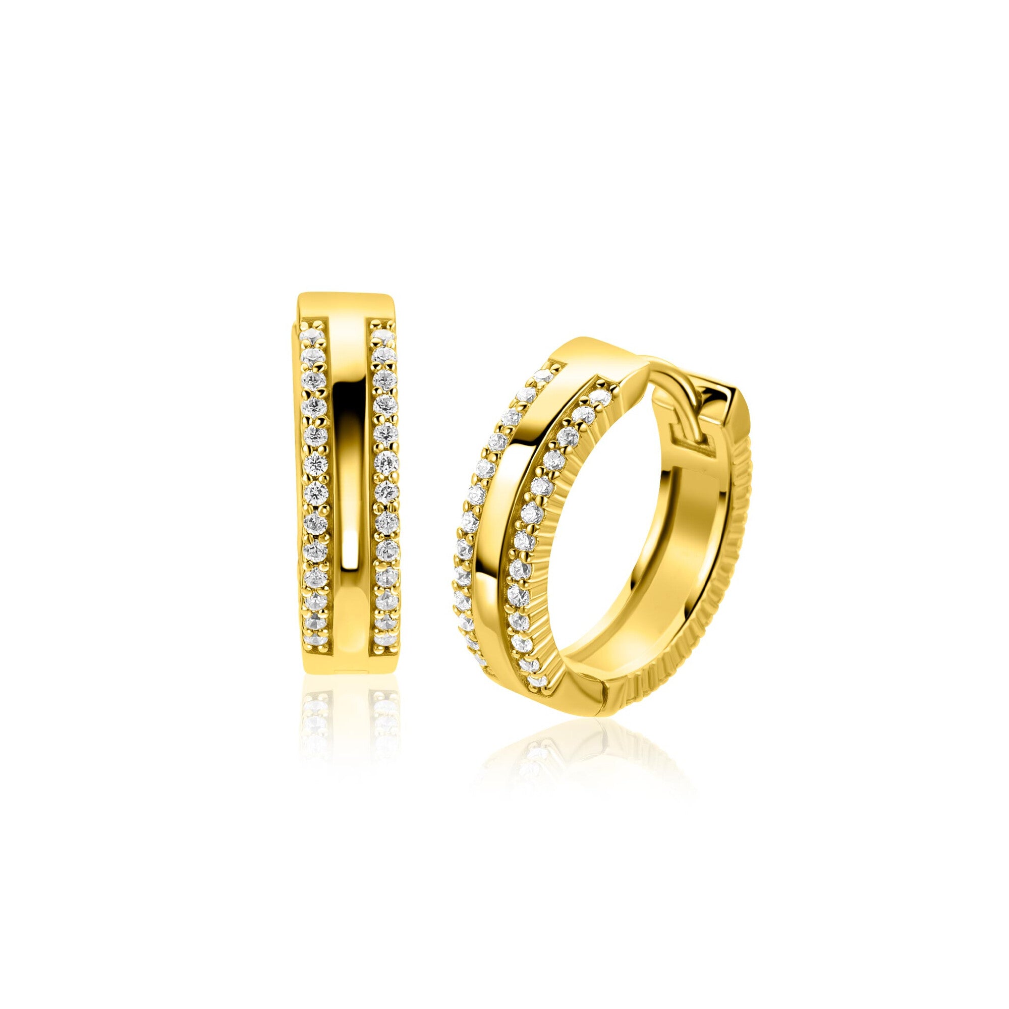 ZINZI Verguld Zilveren Oorbellen 16mm - ZIO2445Y