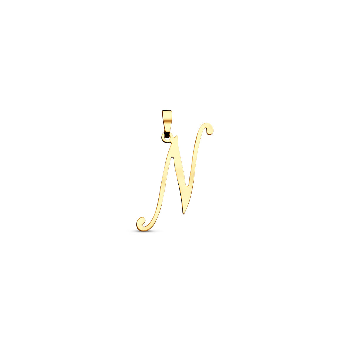 Hanger sierletter N 21,5 mm 14K geelgoud #Letter_N
