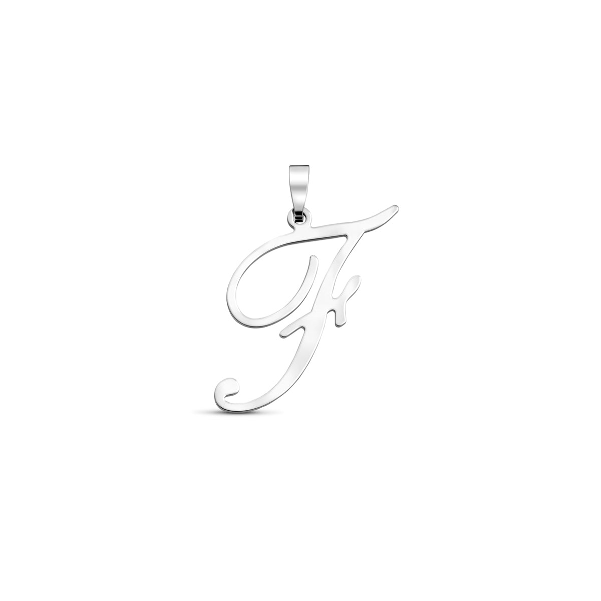 Hanger sierletter F 18,5 mm zilver #Letter_F