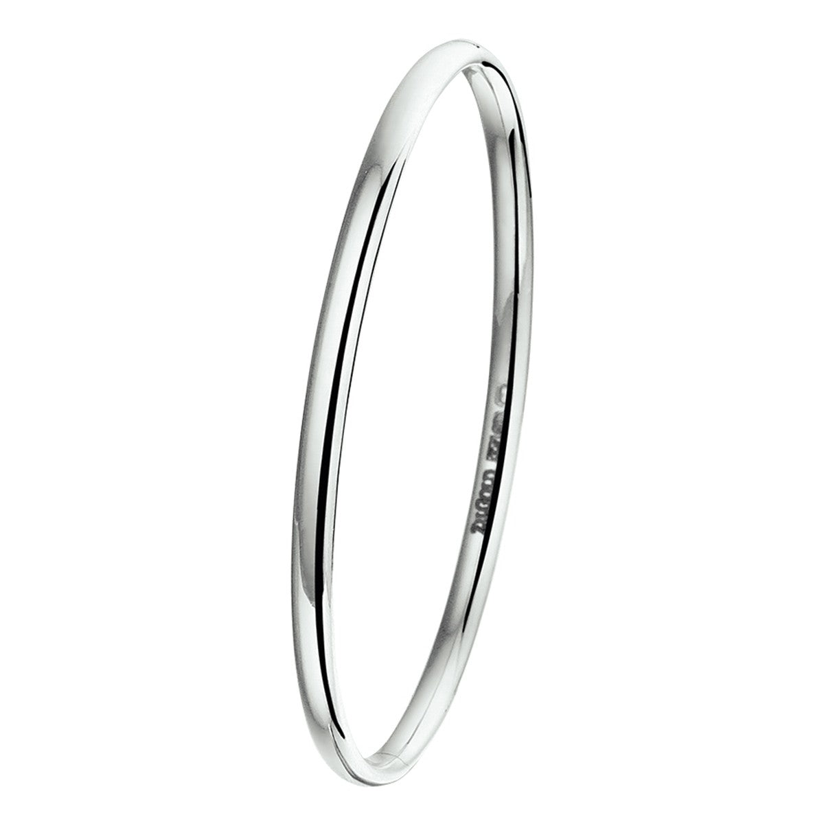 Zilgold (Witgoud Met Zilverkern) Bangle Scharnier Massief Ovale Buis 4 mm 5100048 - PansiteNederland.nl