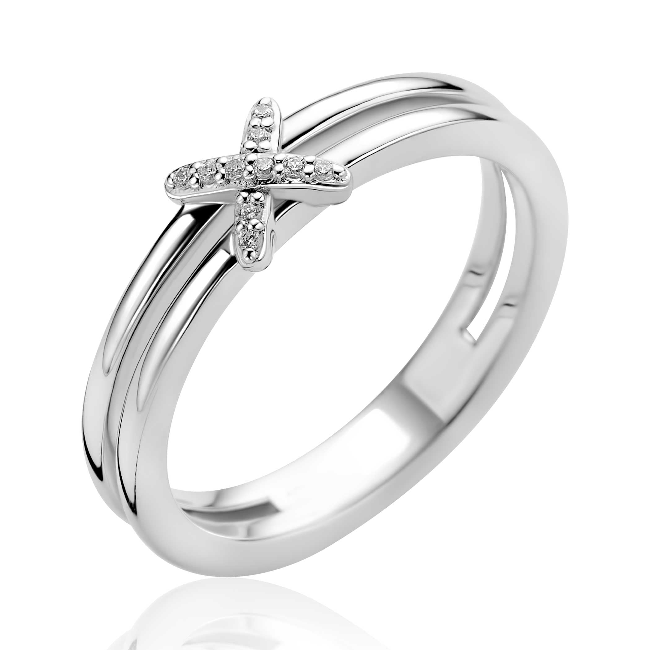 ZINZI Zilveren Ring met Witte Zirkonia - ZIR2813