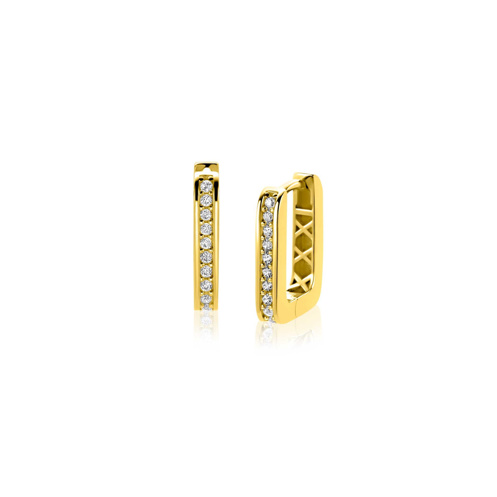 ZINZI 14K Gouden Oorbellen ZGO575Z 13mm wit