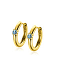 Zinzi DECEMBER oorringen 13mm gold plated met geboortesteen blauw topaas zirkonia ZICR-DEC - PansiteNederland.nl