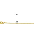 Zilver Verguld (Geel) Collier Gourmette 4-Zijdes Geslepen 1,2 mm 3 Micron 2103367 - PansiteNederland.nl