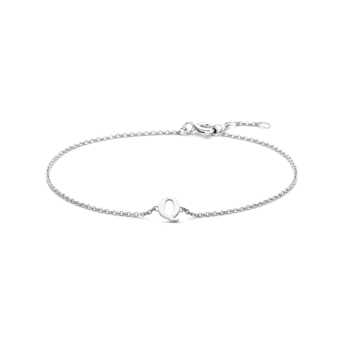 Armband letter Q zilver gerhodineerd #Letter_Q