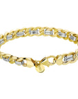 armband geslepen gourmette 8 mm Zilgold (bicolor goud met zilverkern) - PansiteNederland.nl