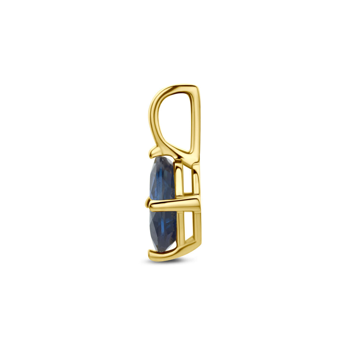 Hanger saffier 14K geelgoud 11,5 mm
