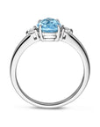 Gerhodineerd Zilver Ring Trilogie Met Zirkonia En Blauw Topaas 1337796