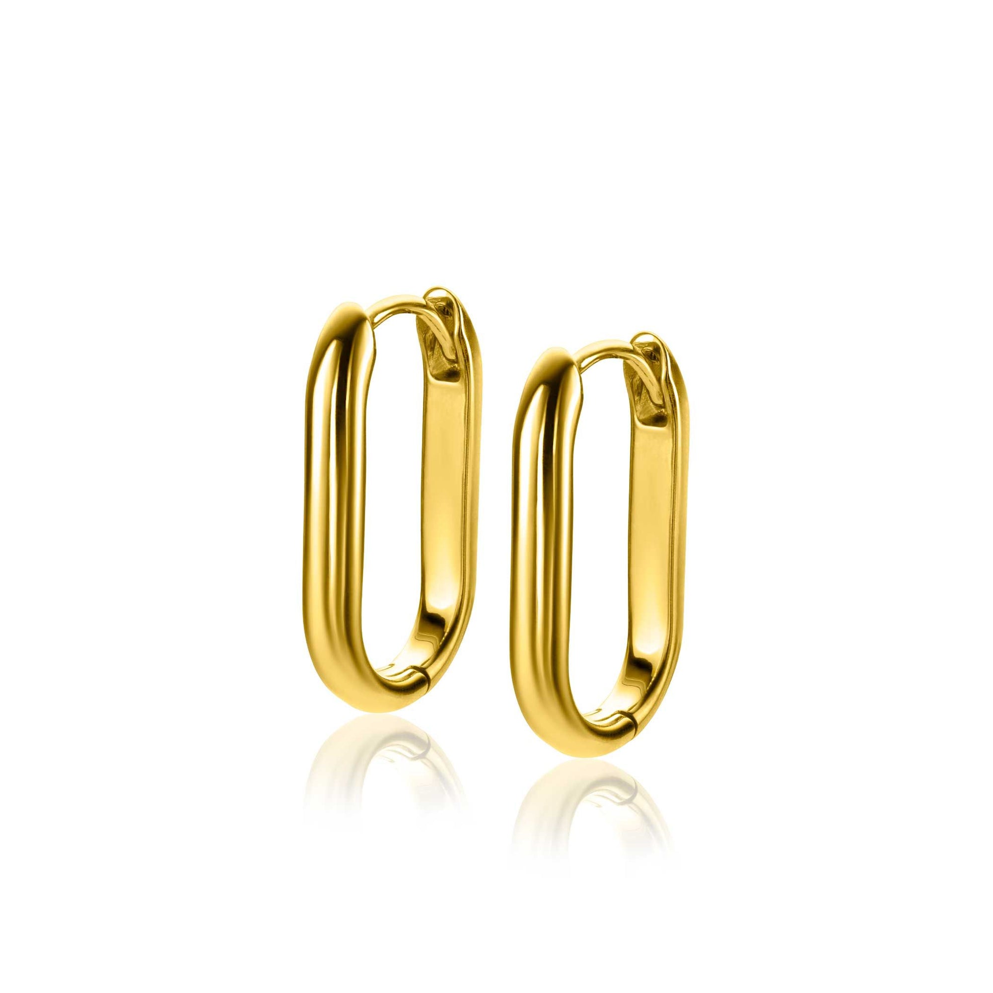 Zinzi gold plated zilveren oorringen in ovale vorm met ronde buis 3mm breed 20mm – ZIO2605G - PansiteNederland.nl
