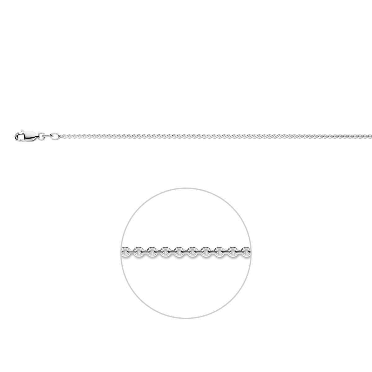 Ketting anker rond 1,5 mm zilver 60 cm #Lengte ketting (cm)_60