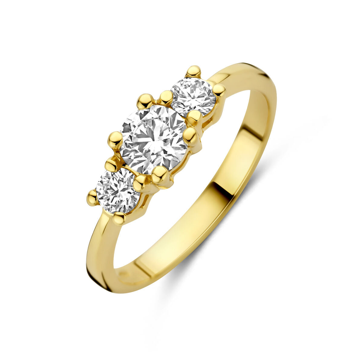 Fantasy Collection Trilogie ring lab grown diamant 0.85ct g vs 14K geelgoud