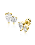 ZINZI gold plated zilveren oorstekers peer- en rondvormig met zirkonia 6,5mm ZIO2726Y - PansiteNederland.nl