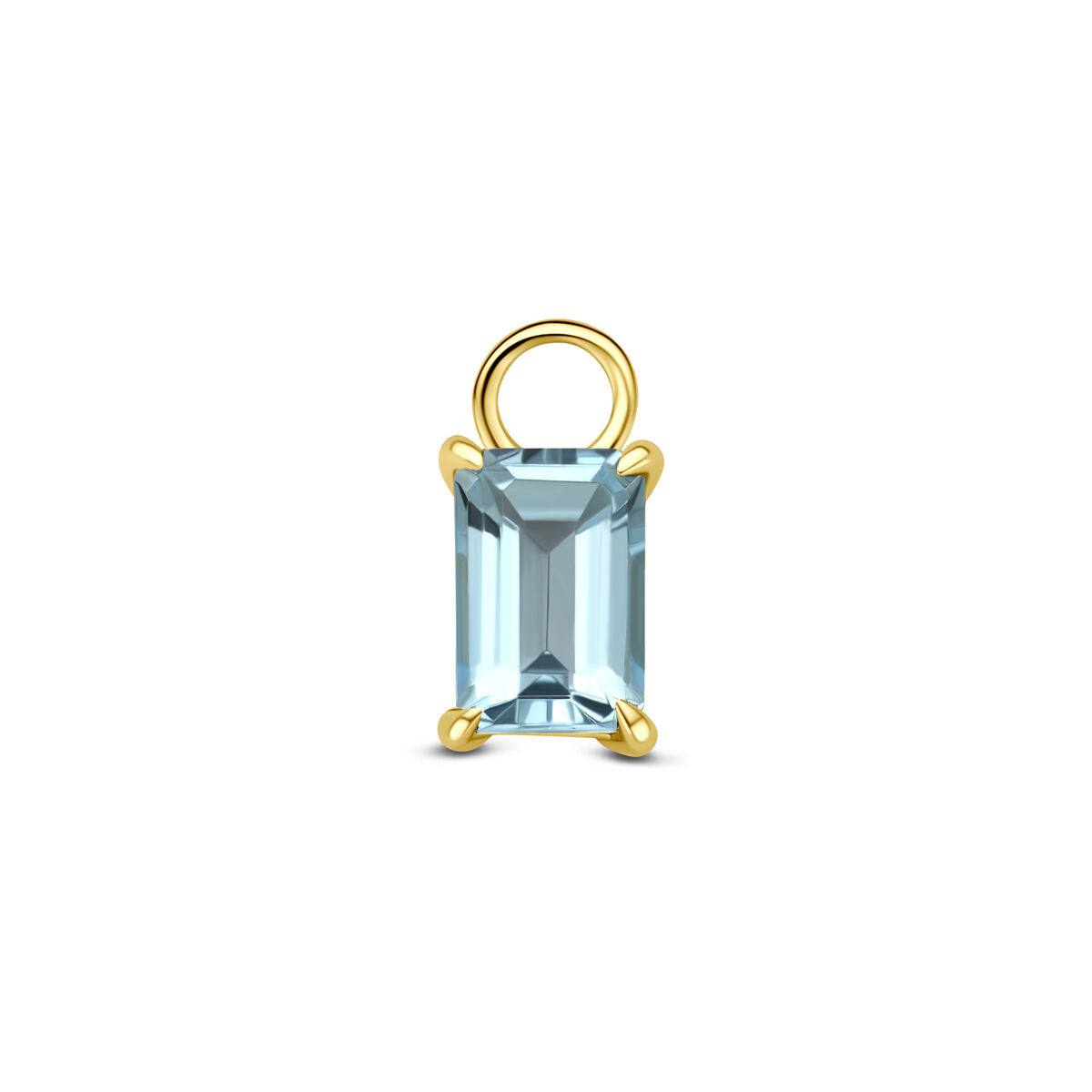 Oorringhanger topaas 9,5 mm per stuk 14K geelgoud blauw