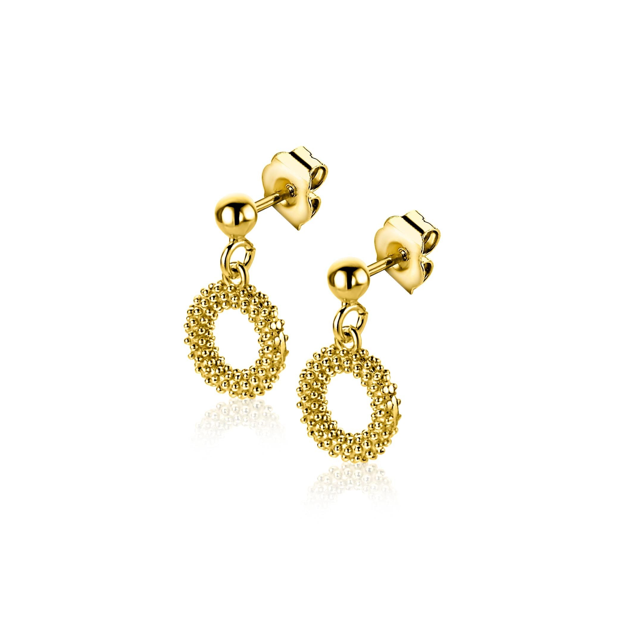 ZINZI Verguld Zilveren Oorbellen 14mm - ZIO2704G