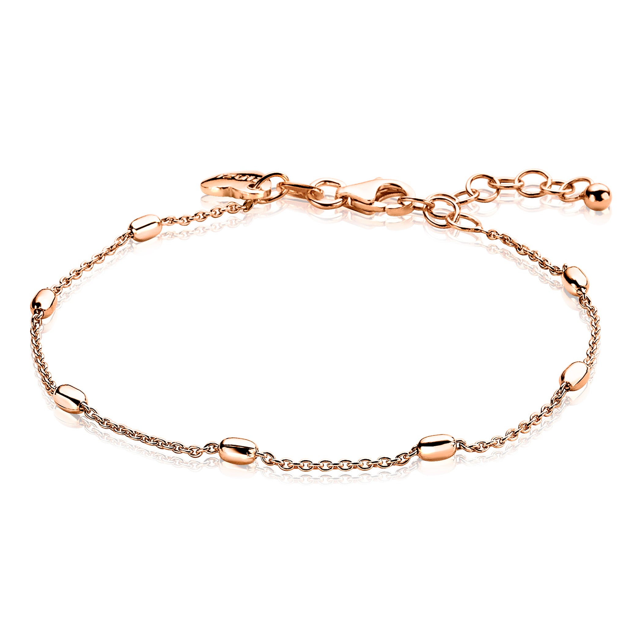 ZINZI zilveren fantasie armband rosé verguld ovaal 16,5-20cm - ZIA1655R